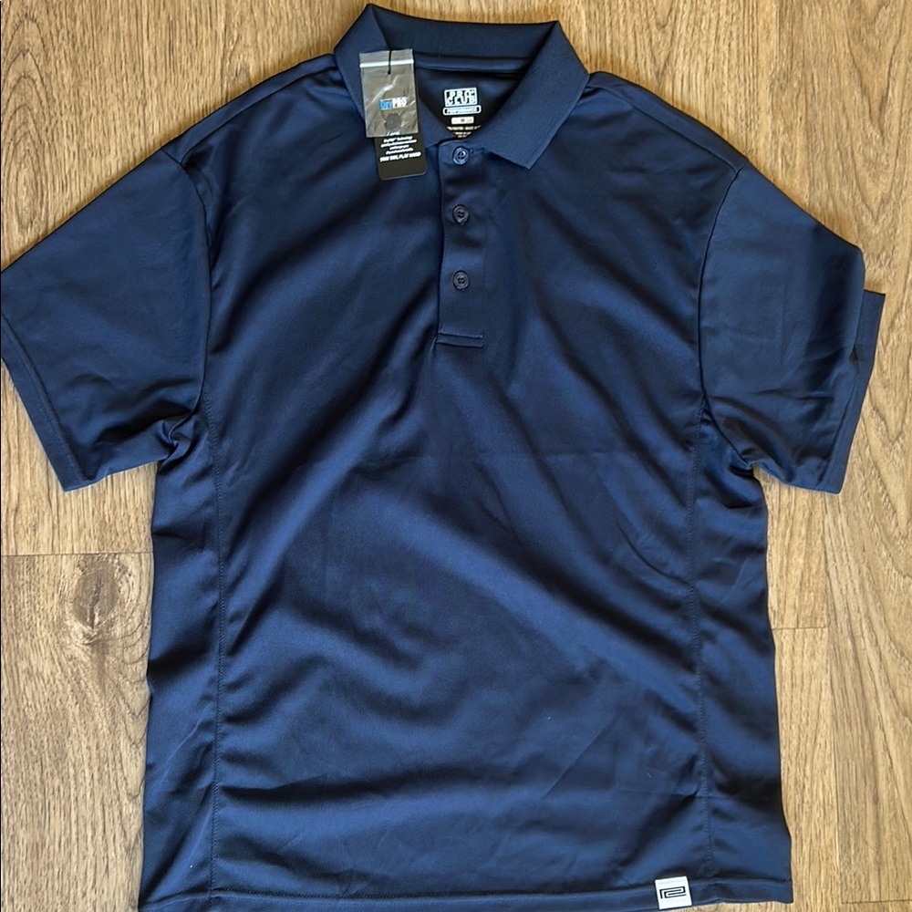 ProClub Blue Polo Shirt Performance DryPro Fabric